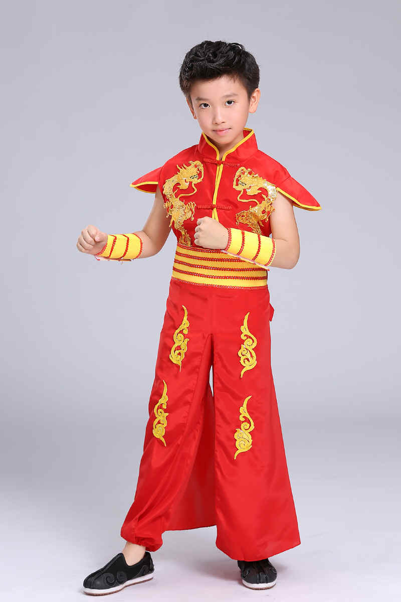 经典打鼓服装演出服演出开场国风儿童中国女童儿童演出服