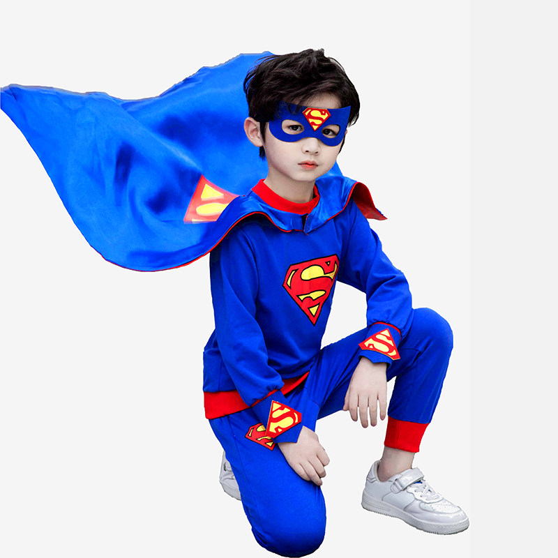 万圣节儿童服装春秋套装男童蜘蛛侠表演演出男孩蝙蝠侠儿童演出服