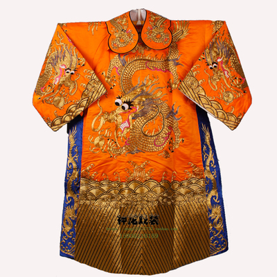 京剧戏曲蟒袍金绣大龙戏服花脸包公丞相高档男蟒民族服装