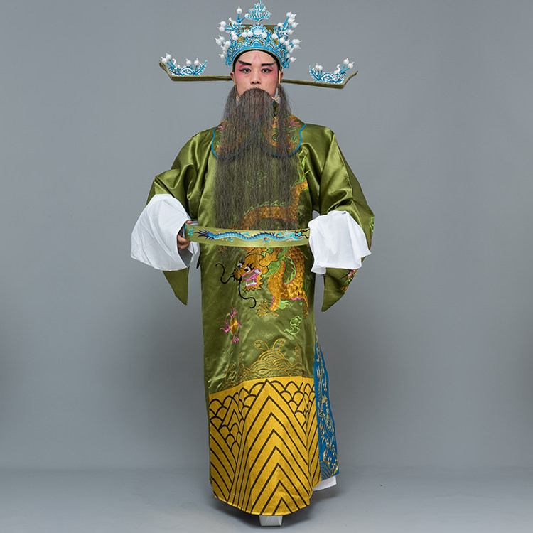 大龙男蟒戏曲戏剧宝蓝蓝色老生蟒袍丞相服装民族服装