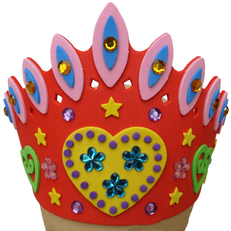 儿童手工手工制制作生日皇冠帽子派对宝宝创意手工创意粘贴类