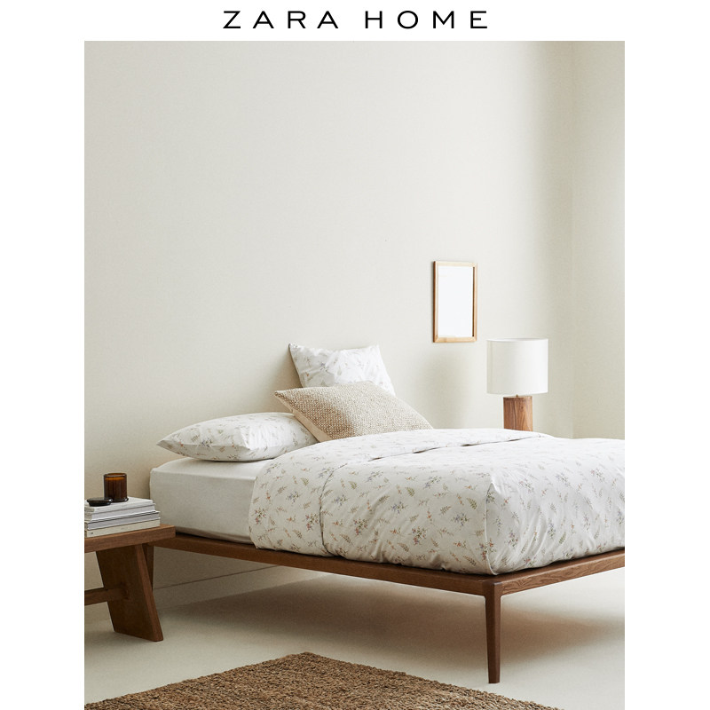 zarahome田园碎花印花床上用品单人被套被套
