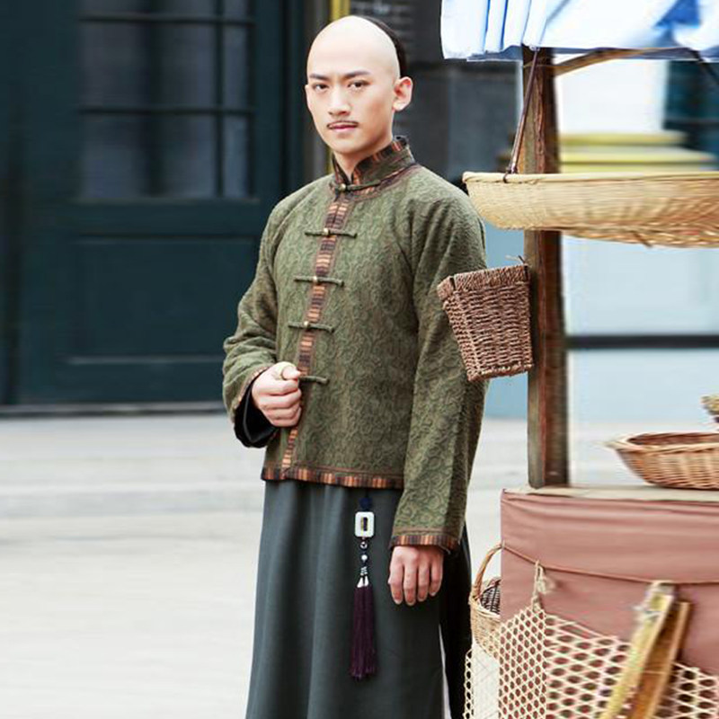 古装长袍影视民国长衫清末马褂掌柜老爷服中民族服装