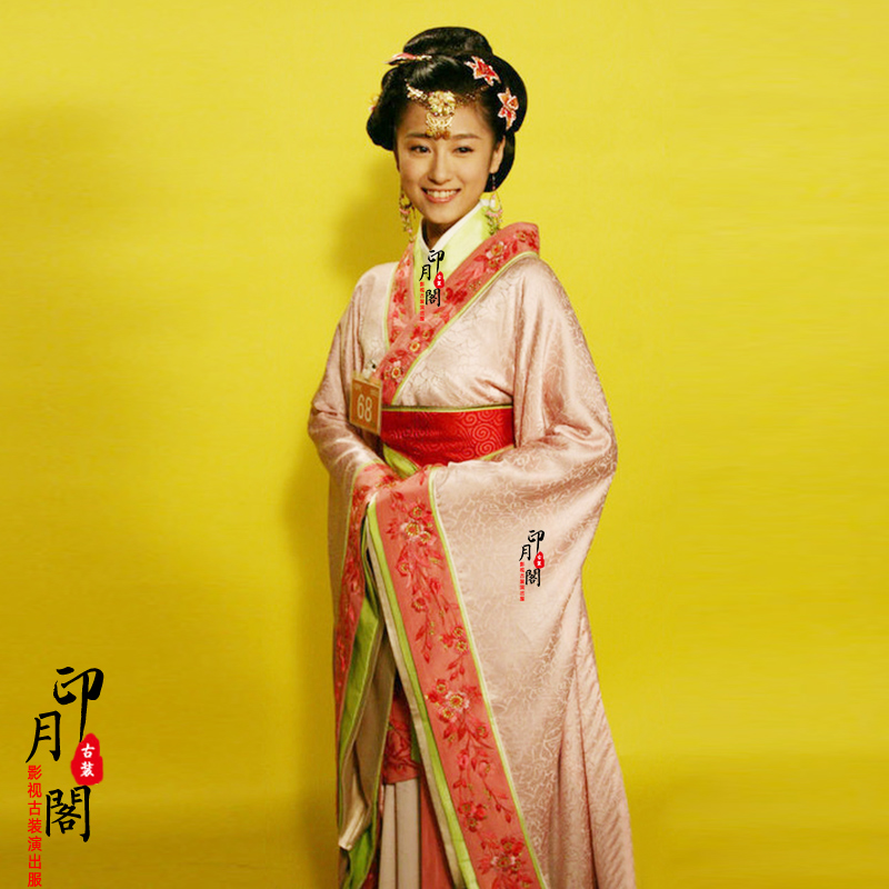 影视春秋战国时期西施秘史同款古装曲裾女汉服绣花民族服装
