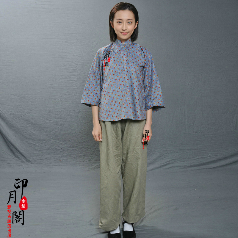 影视民国丫鬟村妇女士棉麻老百姓八路古装村姑民族服装