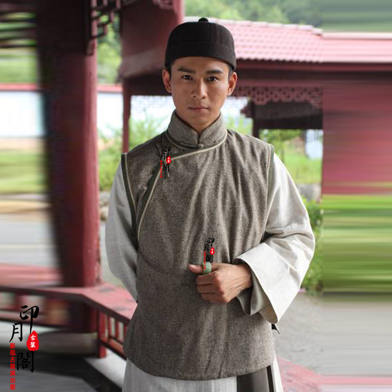 影视清末民国男士棉麻老爷掌柜富商账房房先生民族服装