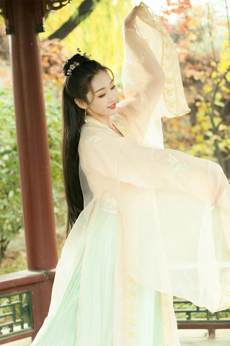 影视古装女汉服仙女服古典舞蹈服日常汉服襦裙唐朝古装影楼写真服_双
