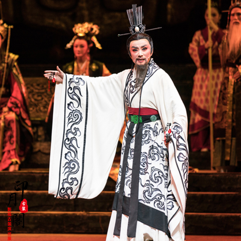 古装影视春秋战国楚国屈原同款男士棉麻汉服大臣民族服装