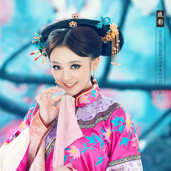 写真印月阁服装清朝格格妃子古装紫色影楼女装民族服装