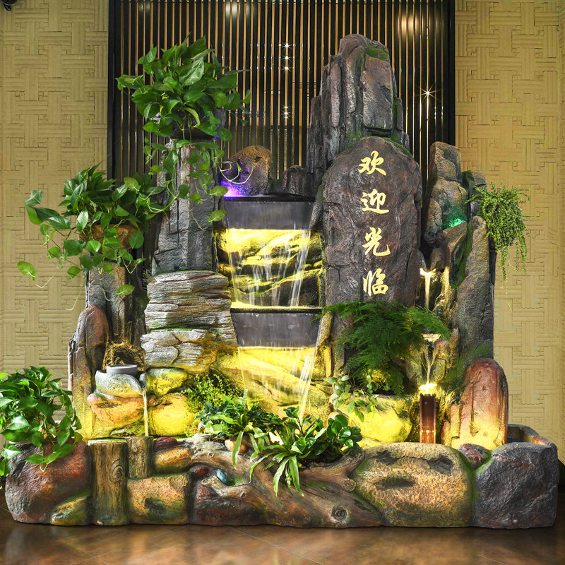 假山流水喷泉客厅鱼缸室内户外花园庭院景观摆件