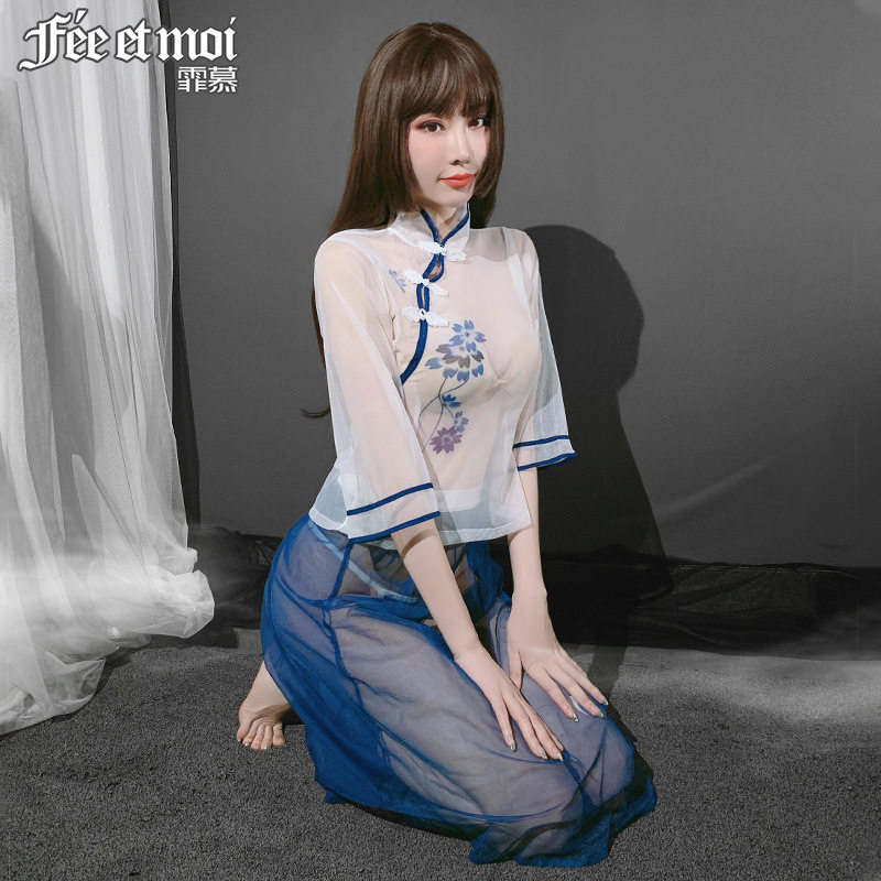 cosplay二次元霏慕网纱透视民国学生装性感制服套装cosplay女装