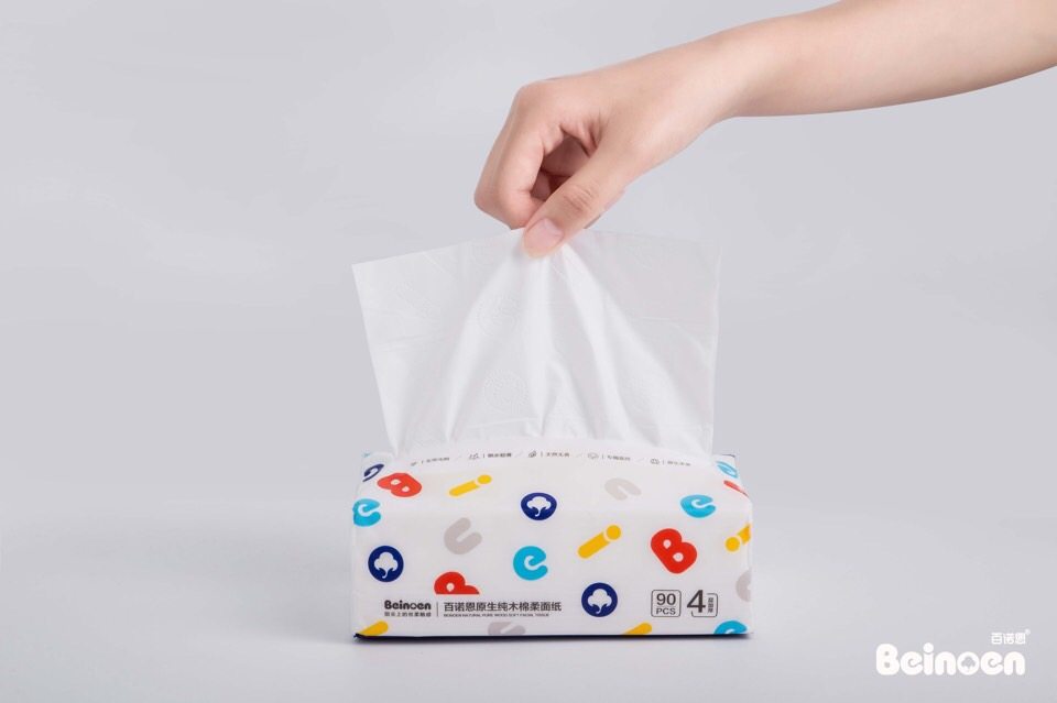 百诺恩本色家用纸巾无添加不漂白餐巾纸卫生纸4包抽纸