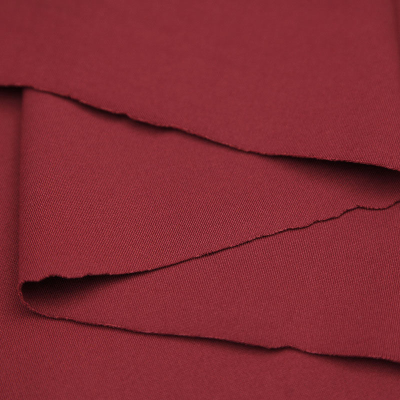 高端重磅加厚酒红色弹力纯棉针织面料布料廓形纯色全棉针织布料