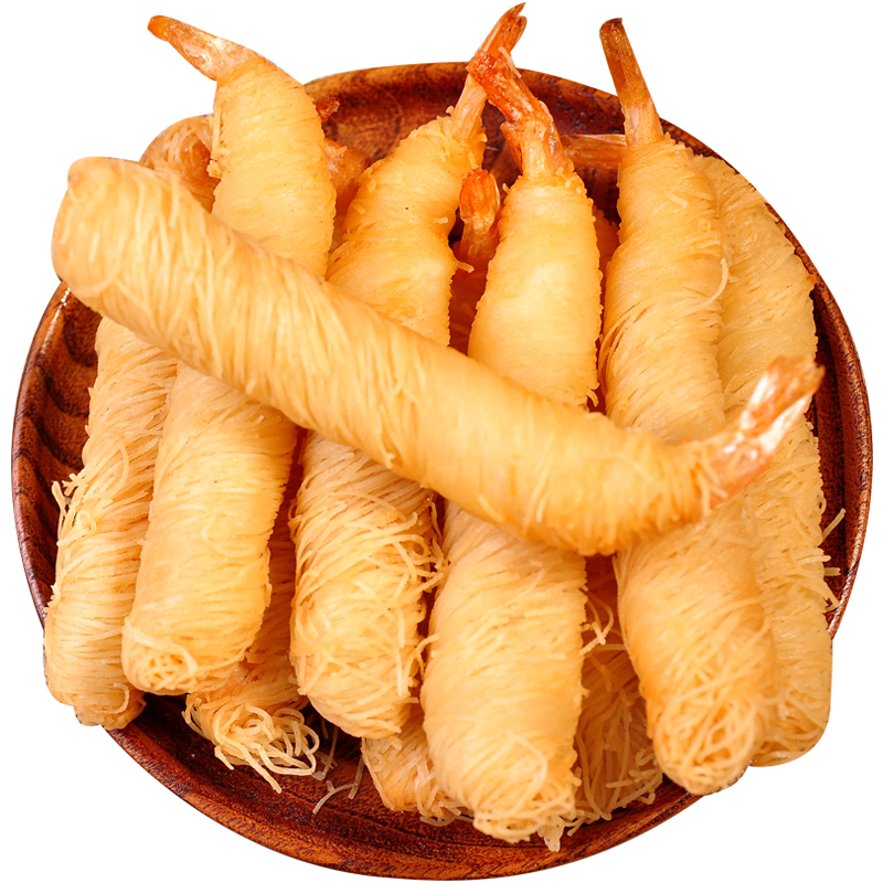 千丝万缕10根面线金丝袋装亚洲渔港酒店饭店冷冻虾类制品