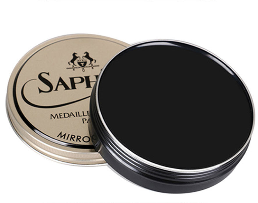 法国saphir莎菲雅黑金镜面皮鞋护理光亮上光抛光鞋油