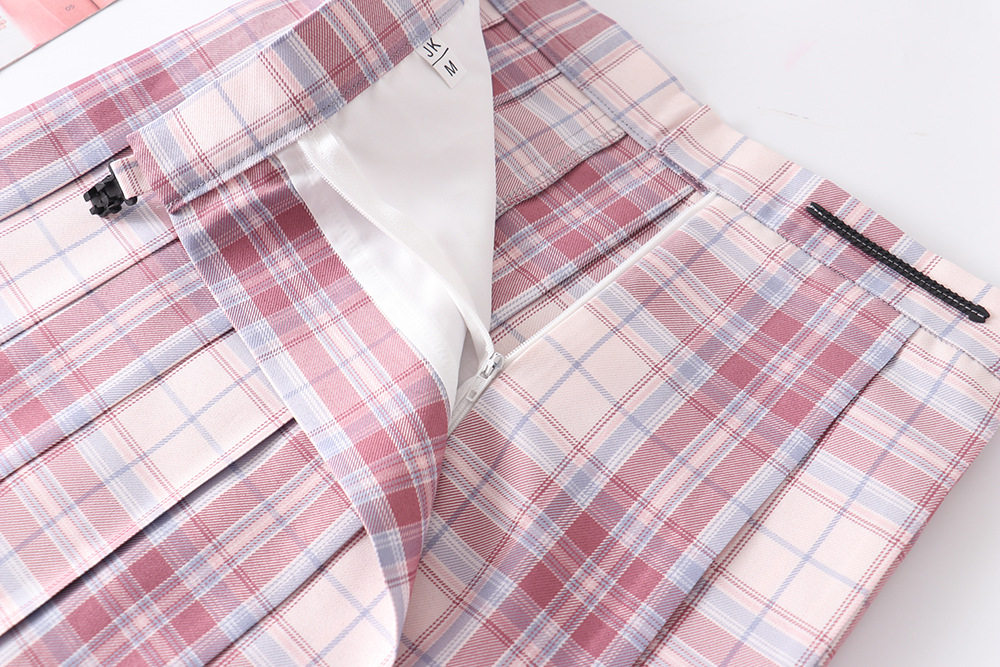 jk大粉格子制服正版套装全套夏季日系学院半身裙