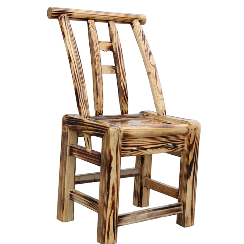 老式原木松木椅子传统家用实木靠背餐椅茶座餐椅