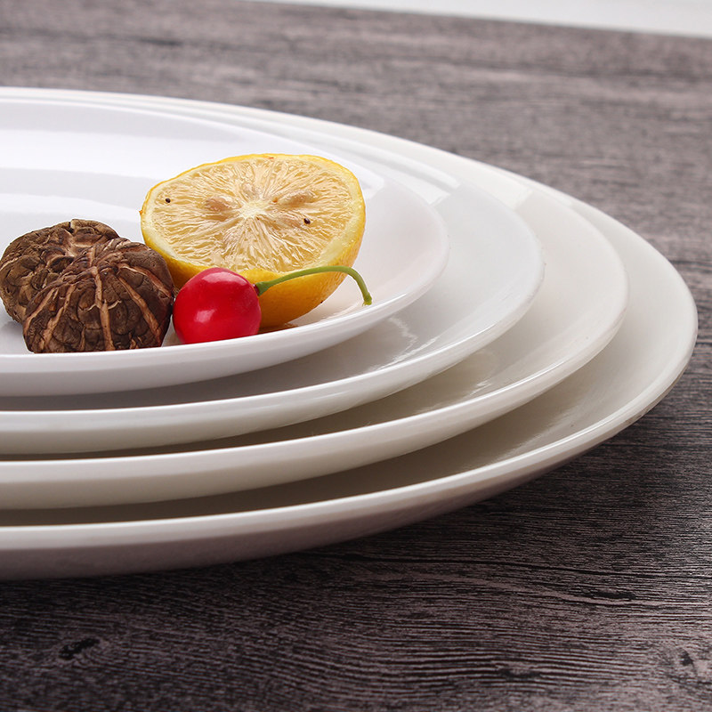 圆盘仿瓷密胺盘子商用酒店餐具超大餐厅大盘子盘