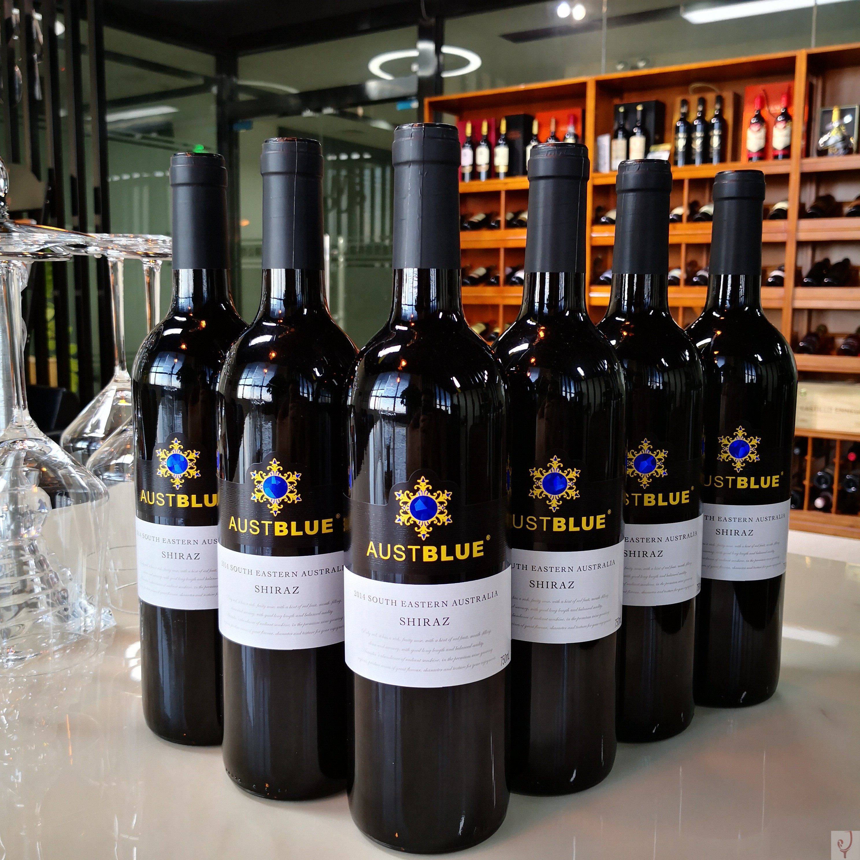 顺丰包邮austblue 蓝澳红葡萄酒西拉子2014 蓝钻红酒 色拉子