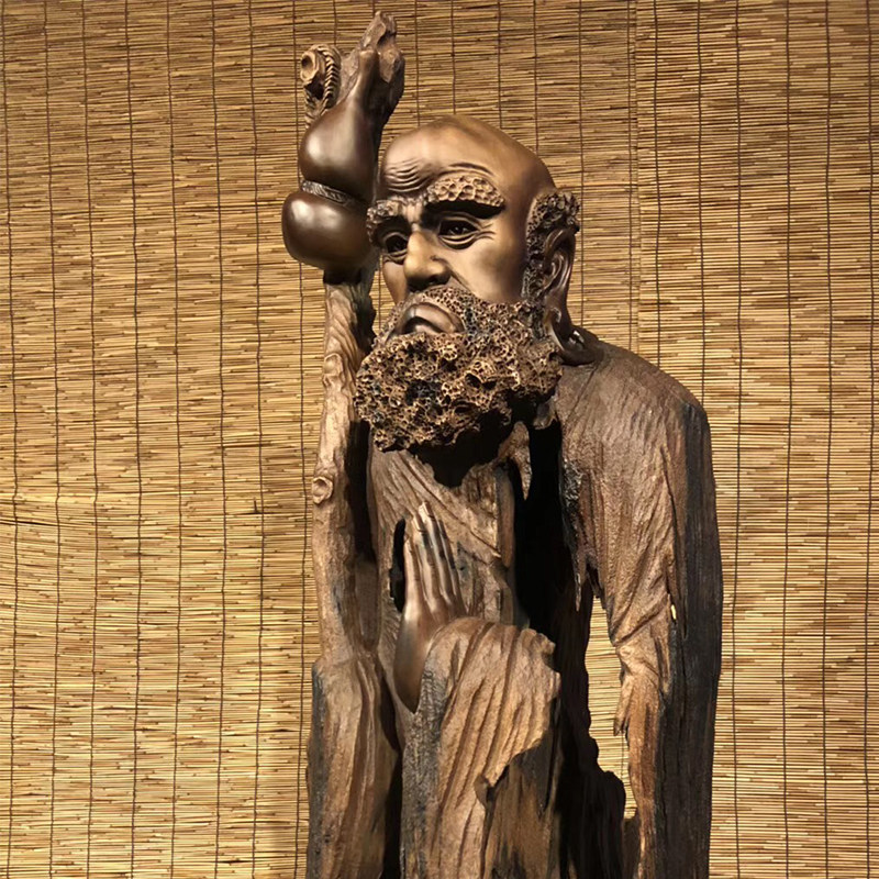 普渡众生根雕人物罗汉摆件木雕手艺人抖音根雕