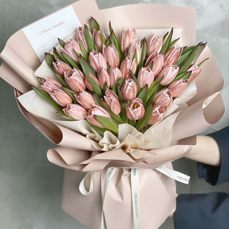 进口布朗尼郁金香混搭花束上海同城生日女朋友闺蜜鲜花速递同城
