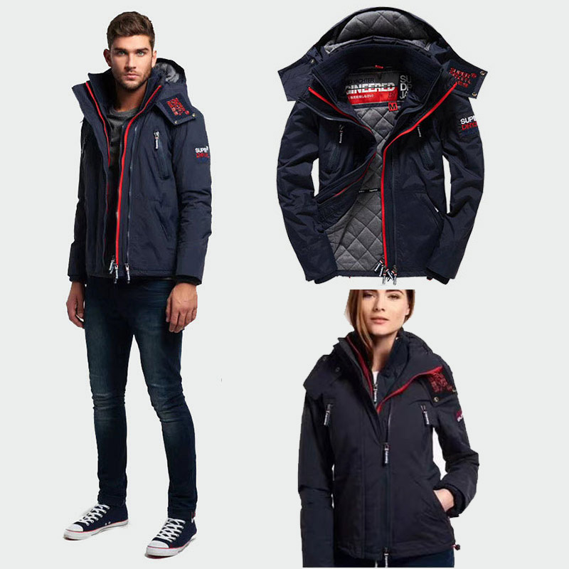 秋冬季新款男女三層拉鏈防風防水加棉加厚保暖連帽外套夾克衝鋒衣