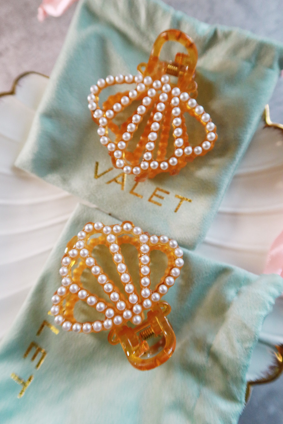 现货清仓正品valet珍珠抓夹边夹刘亦菲savi同款发饰