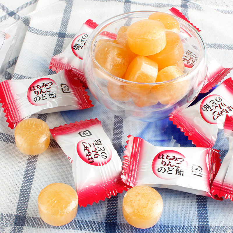 日本进口糖果诺贝尔nobel苹果味蜂蜜夹心润喉硬糖水果味糖果零食