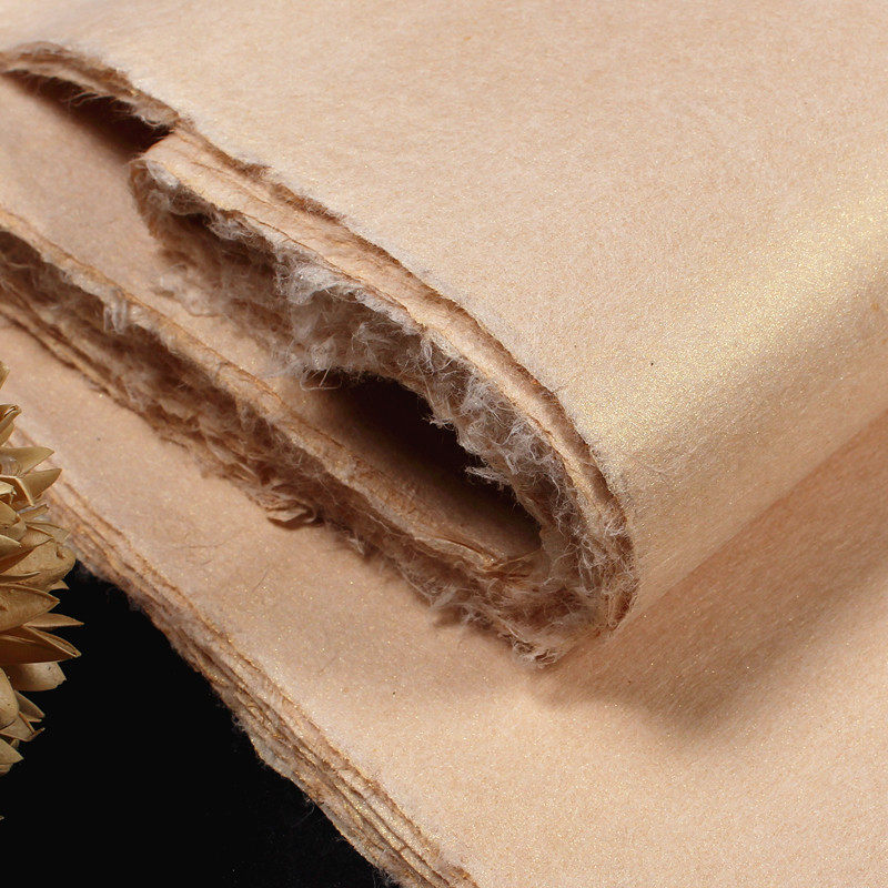 金粉创作书画熟抄半生皮纸楮皮仿古古法手工宣纸