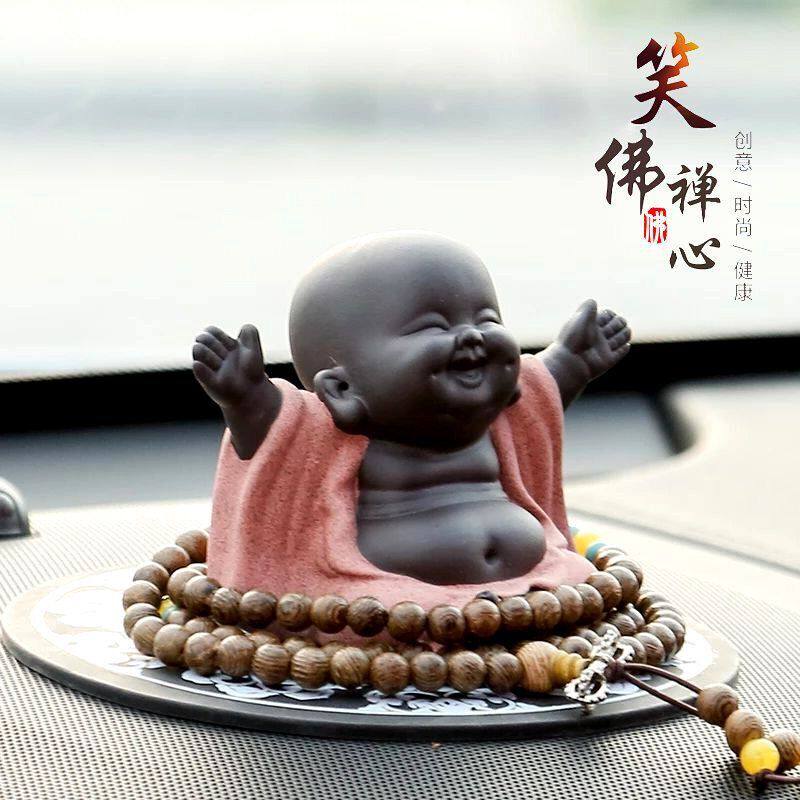 抖音同款网红车饰弥勒佛像保平平安平安车车载摆件