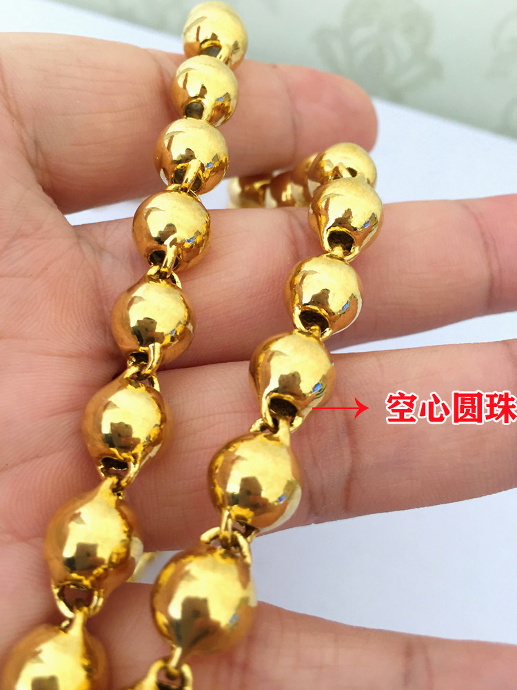 仿真黄金越南沙金项链男不掉色假金链子空心项链