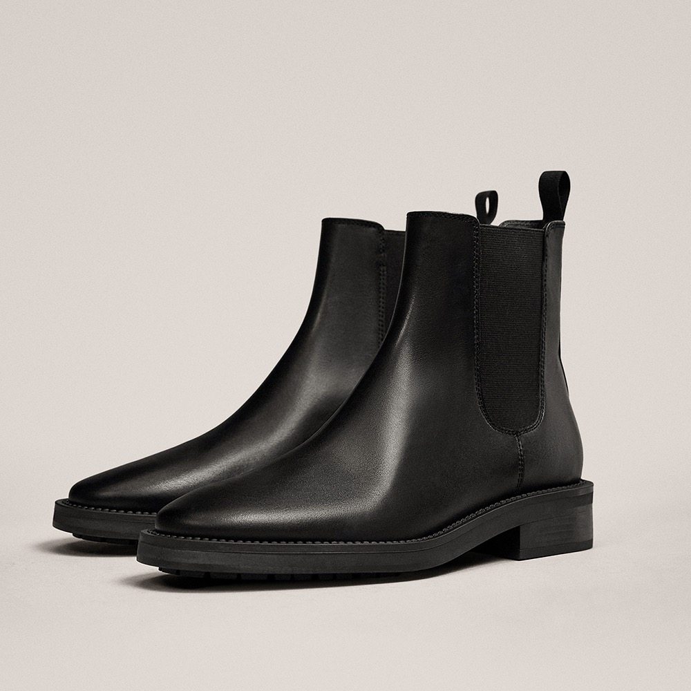 massinnodutti秋冬短靴md真皮圆头切尔西套筒马丁切尔西靴