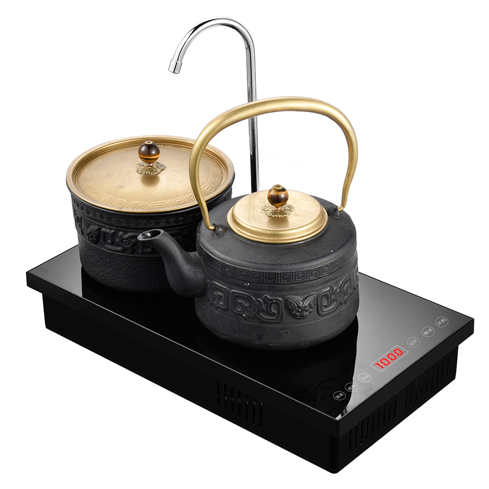 茶盘电陶茶炉自动上水抽水嵌入式茶桌茶台双头电陶炉