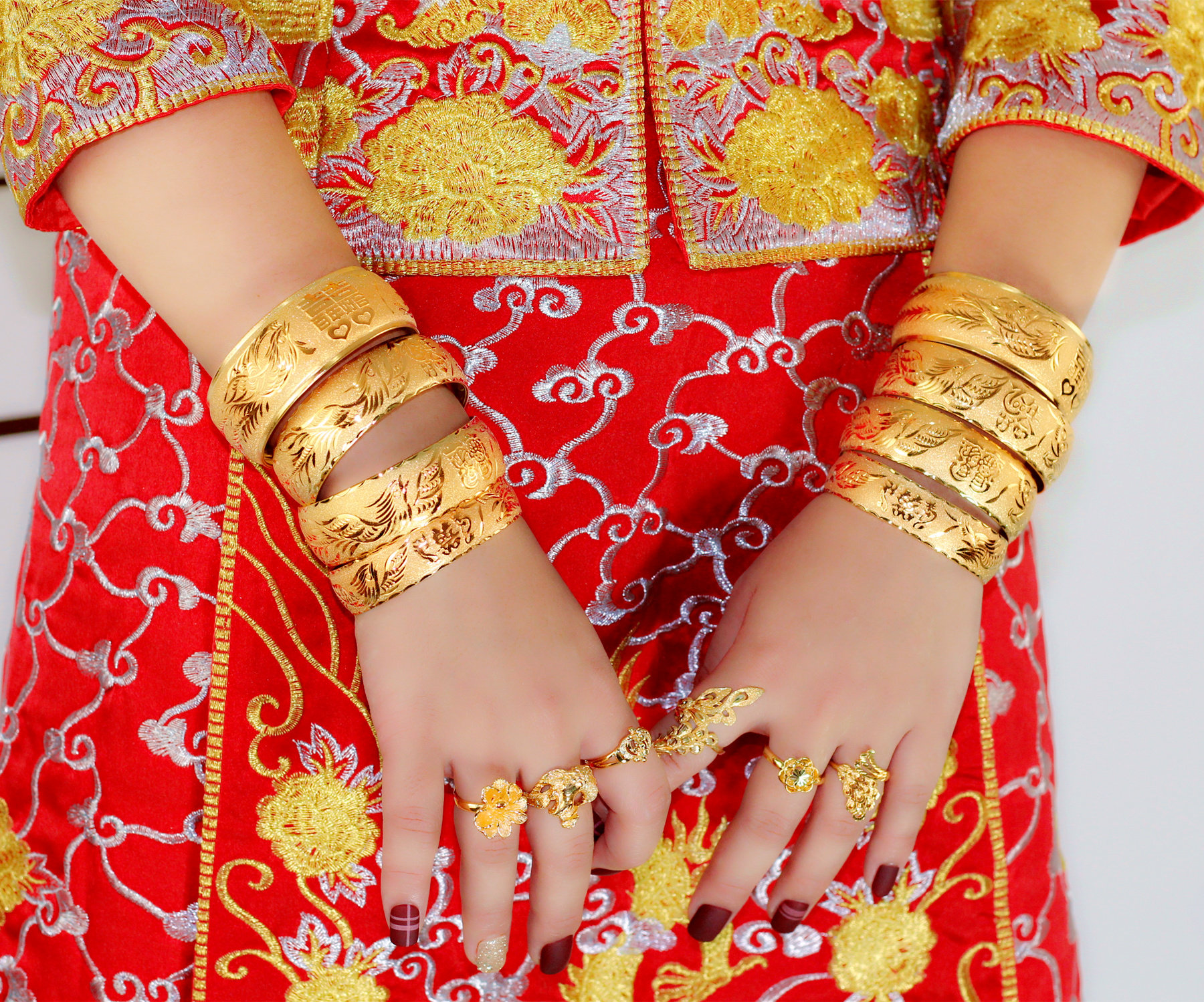 龙凤新款黄金仿真手镯新娘结婚三金饰品精工手镯