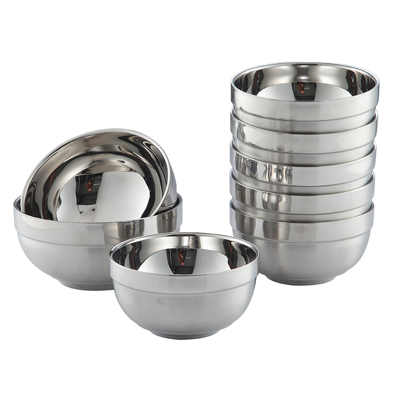 304不锈钢碗双层隔热防烫碗小碗成人儿童饭碗沙拉泡面碗带盖刻字