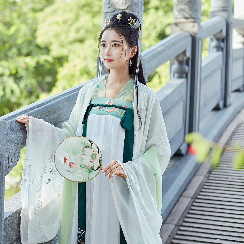 汉服女婉娘传统汉服秋冬唐装齐胸襦裙古装汉元素改良清新淡雅日常