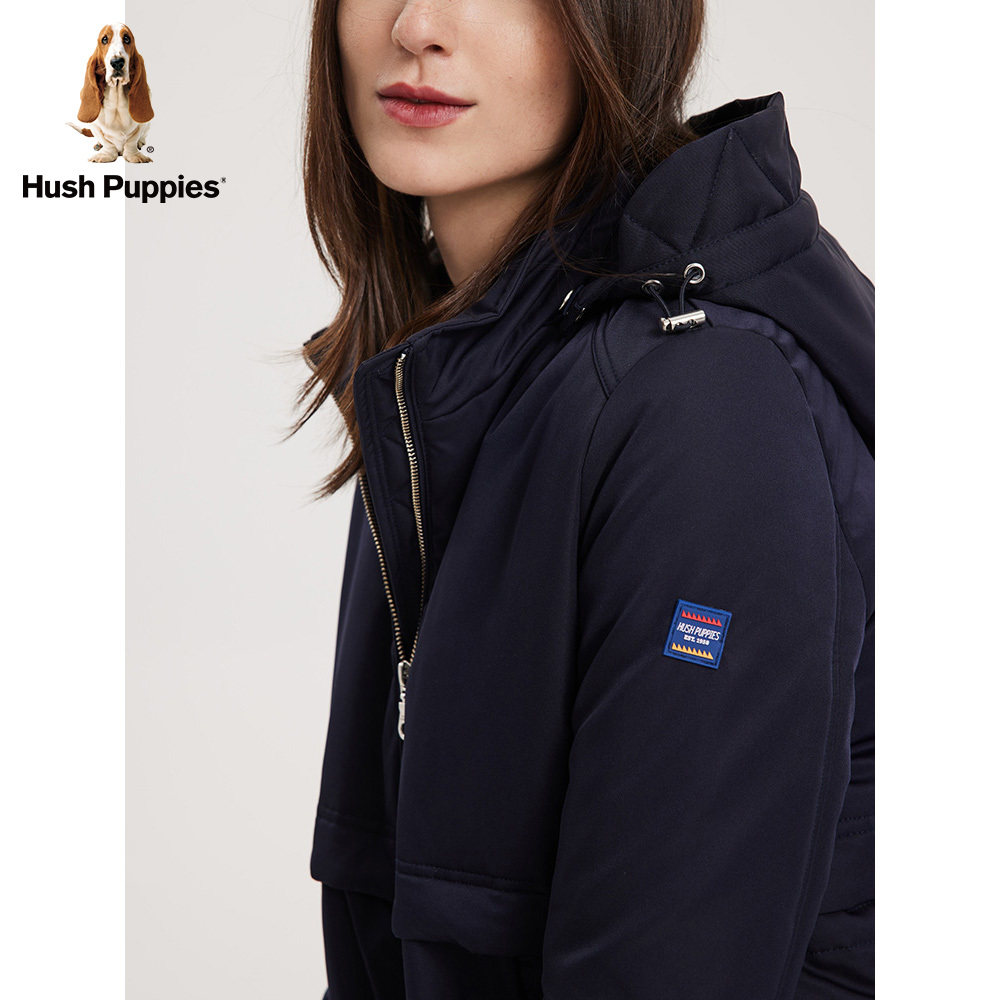 hushpuppies暇步士女装2021新款冬季保暖短款棉服外套hm21527d