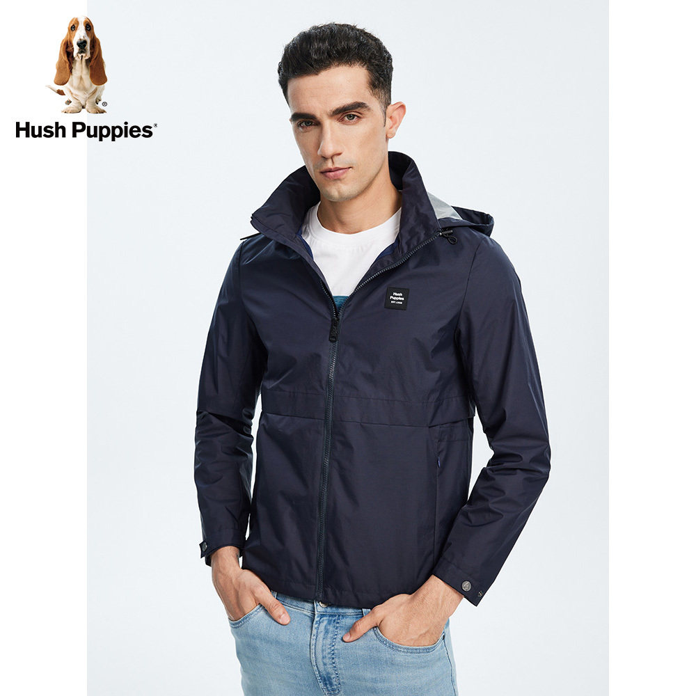 hushpuppies暇步士男装2022春新款连帽简约休闲外套pj22132d