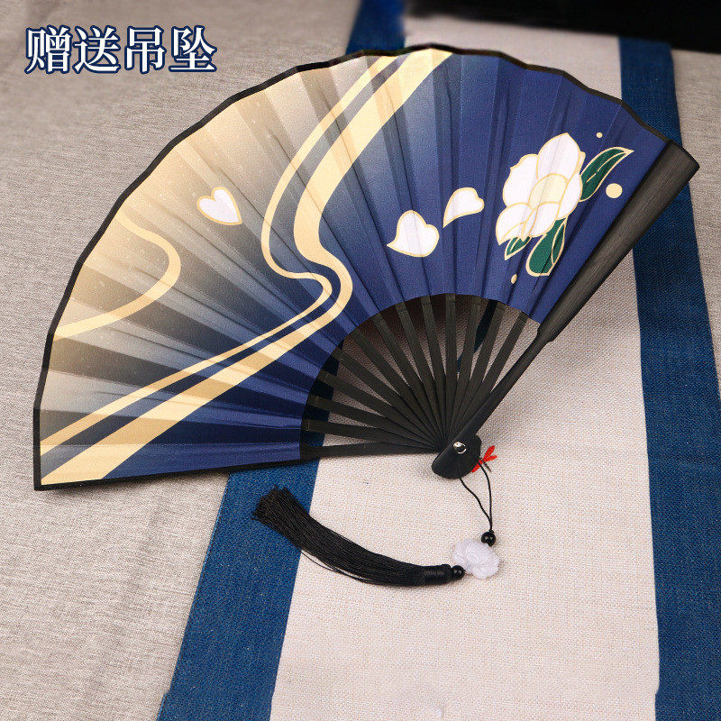 扇子现货动漫原神里绫华cosplay同款双面洒金折游戏动漫挂件