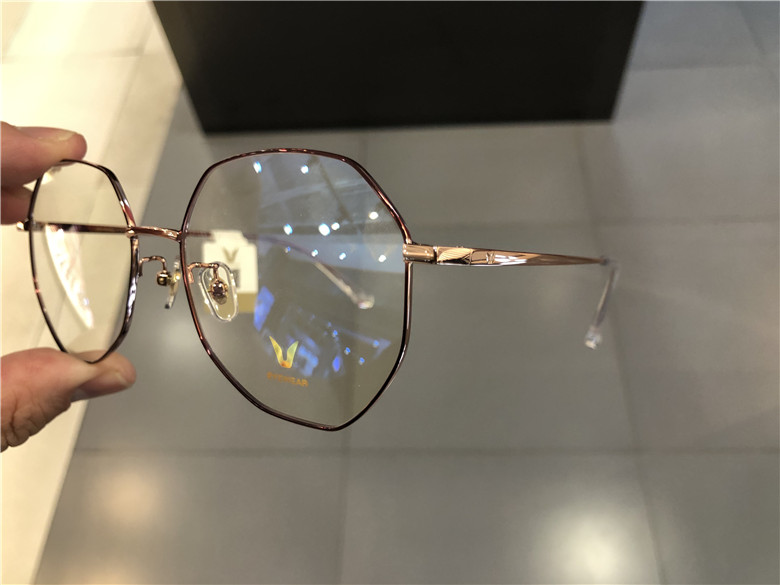 牌微帕金金属眼镜架v2635时尚超轻多边形女大圆脸眼镜架