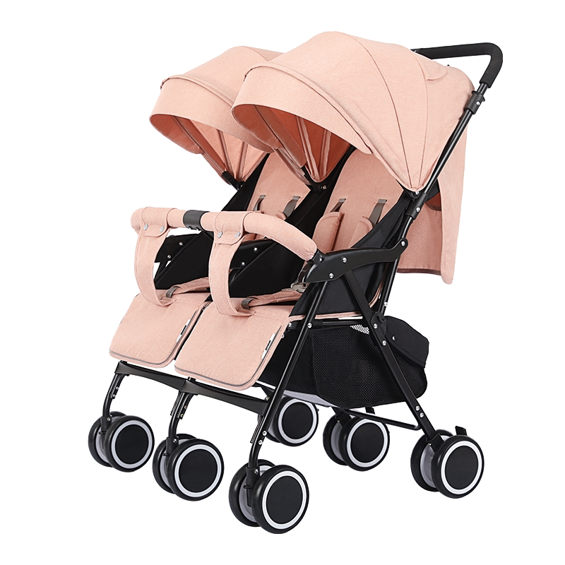 双胞胎婴儿推车可坐可躺轻便折叠儿童推车避震二胎双人宝宝手推车