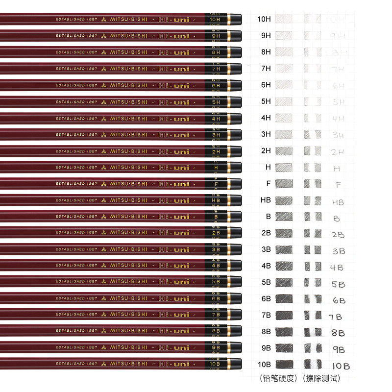 三菱铅笔木杆原装进口hb4b2b六角hiuni专卖店铅笔