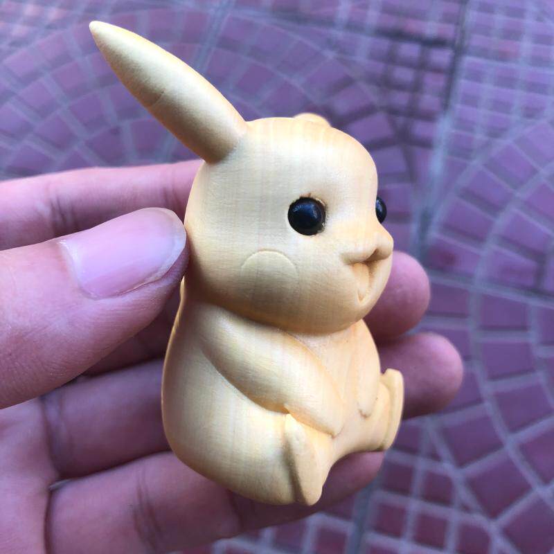 黄杨木雕宠物小精灵皮卡丘文玩手把件小挂件实木摆件木雕