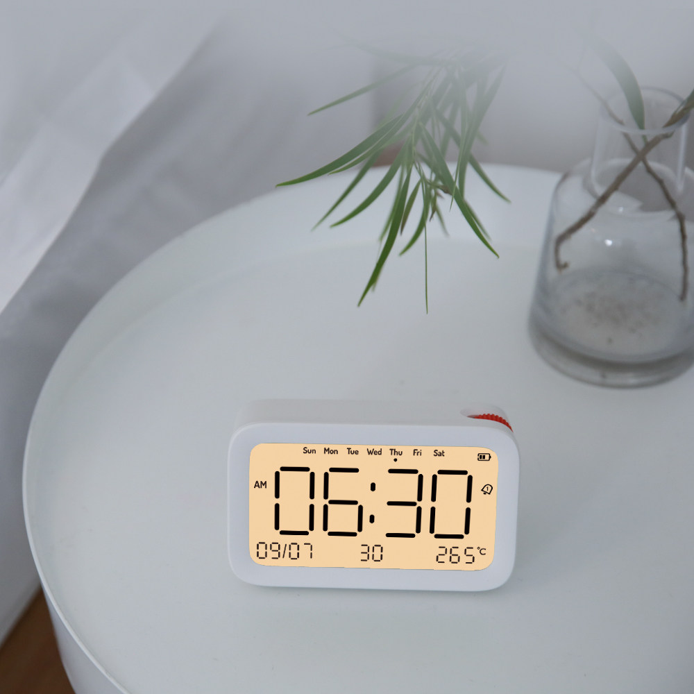 半点创意橙点闹钟简约学生北欧静音床头智能夜光台钟