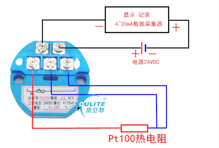 温度变送器模块420ma输出热电阻k型pt100传感器010v热电偶05v