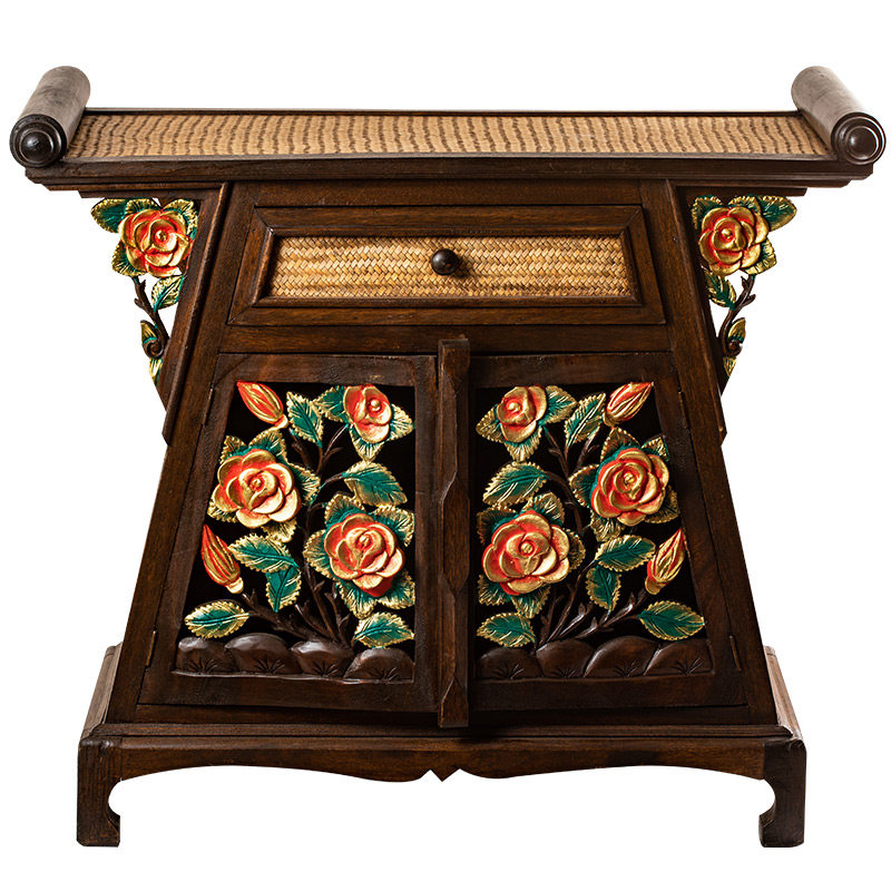 泰国家具东南亚风格木质雕花门厅玄关现代简约客厅门厅