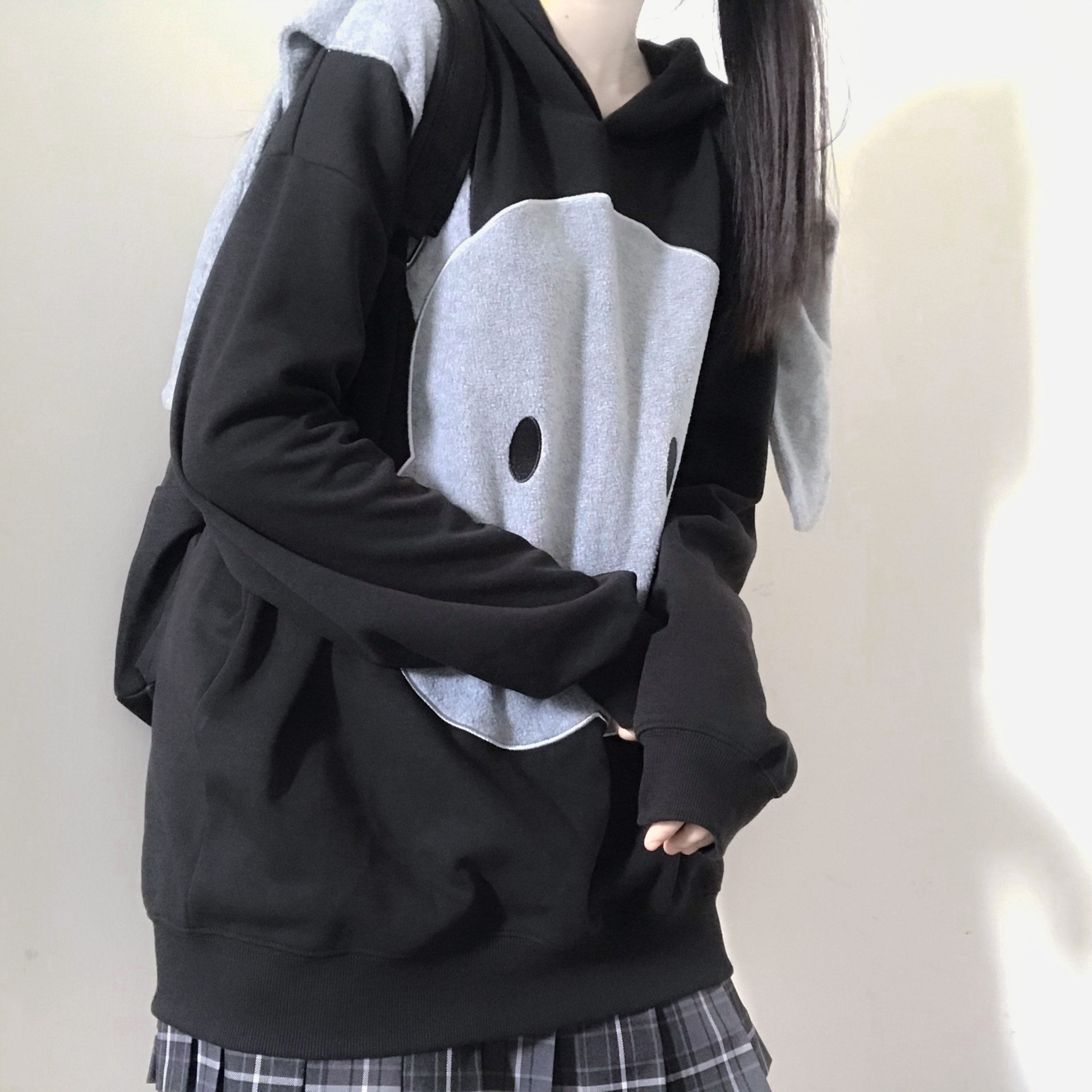 连帽kuncle耳朵卫衣国潮牌女jk上衣卫衣