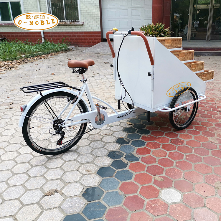 售卖欧纳伯onoble水果面包自行车网红鲜花地摊百货三轮车