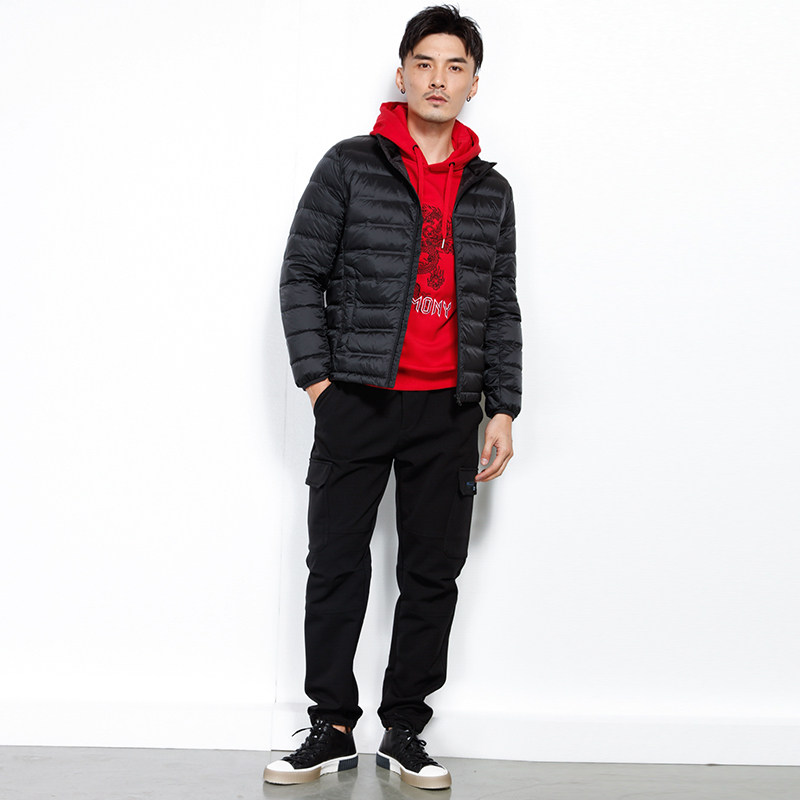 中和休闲男装上衣短款插袖羽绒服冬季保暖修身立领羽绒服