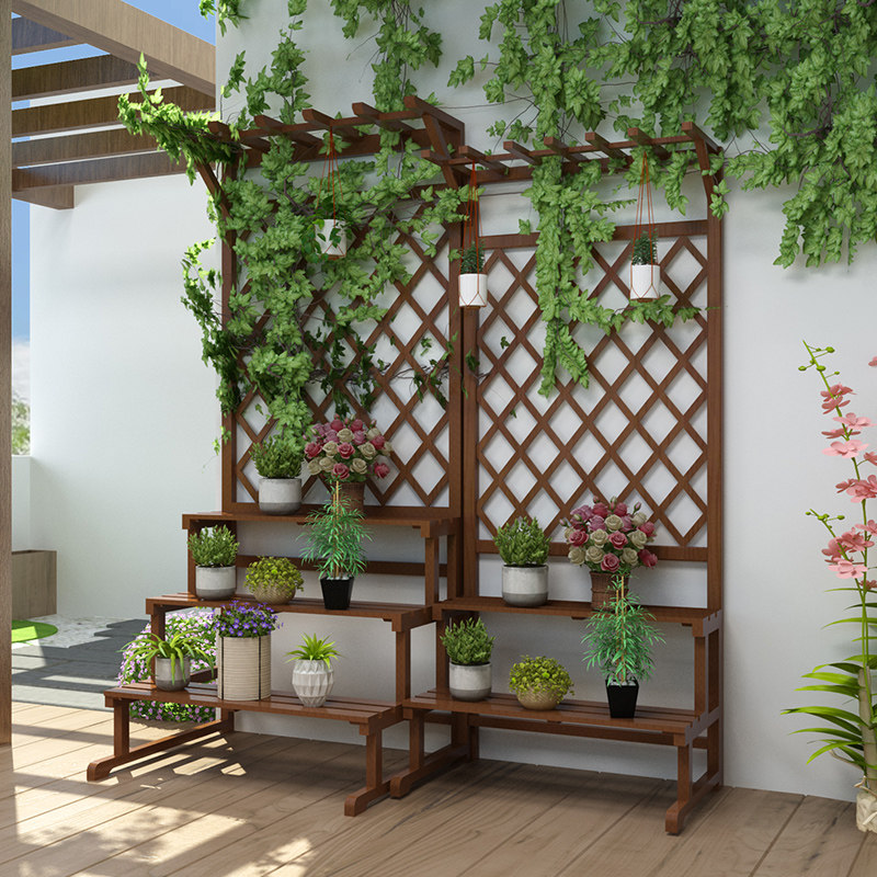 户外花架阳台庭院装饰多层落地式盆栽置物架耐腐花架